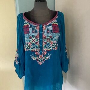 Johnny Was rayon tunic xl